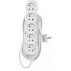 EMOS Predlžovací kábel 5 zásuviek 5 m, biely, PVC, 1,5 mm2