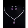 Naishide Jewelry Svadobný šperkový set s fialovou kvapkou zirkónu