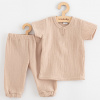 New Baby Kojenecká mušelínová súprava tričko a nohavice beige