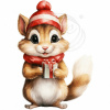 Nažehlovačka Veverička s darčekom - 8 x 12 cm
