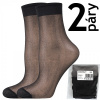 NYLON SOCKS 2 páry 20 DEN pančuchové ponožky Lady B - SÁČEK Čierna UNI 2 páry
