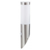Rabalux Chrómové fasádne svietidlo s pohybovým čidlom Inox Torch pre žiarovku E27 8266