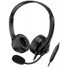 Genius HS-235U AI Headset, drátový, náhlavní, mikrofon, Copilot, ovládání hlasitosti, kabel 2,4m, USB, černý