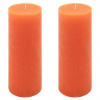 Oranžová parafínová sviečka rustikálna 20 cm,90 h, sada 2 ks