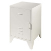 Biely kovový nočný stolík Bronxx - Vipack
