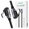 Ugreen US323 USB-C to USB-C Angled, PD, 3A 60W, 2m, černý