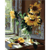 Maľovanie podľa čísel – Slnečnice vo váze, 40 × 50 cm, napnuté plátno na rám 8596530000853