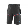 CXS Kraťasy CXS LEONIS, pánské, černé s modro/červenými doplňky - 46 Čierna-Modrá, 46