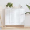 zahrada-XL Dvere skriniek Louvred Design 4 ks Biela 99x29,5 cm 4015908