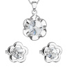 Sada šperkov s kryštálmi Swarovski náušnice, retiazka a prívesok biela kytička 39173.1