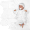 Baby Nellys | Luxusní pletená sada pro holčičku na křtiny a oslavu 4D design - bílá, vel. 62 - 62 (2-3m)