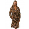 Hnědý i béžový tygrovaný lehký dámský župan pro plnoštíhlé, big 1G0503 hnědá 1XL + První výměna zboží zdarma.