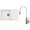 Set Alveus (dřez Rock 130 White 11 + baterie Mintas Bílá/Kartáčovaná ocel) SETA25297