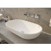 Aquatek RAP umývadlo na dosku 56x32x15,6cm liaty mramor, oválne, Biela AQ RAP