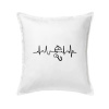 Ekg rybárčenie - Vankúš 50x50 - 50x50 - Vrátane výplne ( Biela )