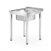 Hendi 812877 Nerezový stôl s jedným drezom, skrutkovaný 600x700x (H) 850 mm