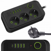 Predlžovací Kábel do zásuvky Berge 2 m, 3 ks zásuviek, čierny