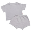 Baby Nellys Detská letná mušelínová 2D sada tričko kr. rukáv + kraťasy, sivé, veľ. 92/98, 92/98 (18-36m)