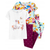 CARTER'S Pyžamo 4dielne tričko kr. rukáv 2ks, legíny 2ks Unicorn & Flowers dievča 12m
