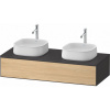 DURAVIT Zencha závesná skrinka pod dve umývadlá na dosku, 1 zásuvky, 1300 x 550 x 281 mm, dub prírodný/grafit super matná, ZE4813B30800000