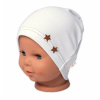 Baby Nellys Rebrovaná čiapka Hviezdičky - biela 92-98 (18-36m)
