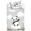 Bavlnené obliečky do postieľky Panda na obláčiku 100x135, 40x60 cm