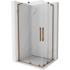 Mexen Velar L Duo sprchovací kút posuvný 90 x 80 cm, transparentný, ružové zlato - 871-090-080-02-03-60