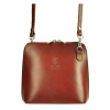 Diva Kožená malá dámská crossbody kabelka hnědá KK-1702