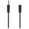 NEDIS predlžovací stereo audio kábel s jackom / zástrčka 3,5 mm - zásuvka 3,5 mm / čierny / bulk / 1m