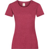 Fruit of the Loom Tričko Lady-Fit Valueweight T, krátký rukáv, dámské COT161372u4702-vintage hea M Melír vintage červená