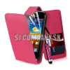Kožený obal Samsung Galaxy Ace 2 – Flip Card – tmavo-ružová