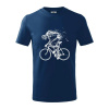 Cyklo kostra - Tričko detské bavlnené - 146 cm/10 rokov ( Polnočná modrá )