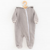 NEW BABY Dojčenský mušelínový overal s kapucňou New Baby Comfort clothes sivá Veľ. 68