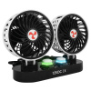 Dvojitý ventilátor do auta 12 V (Otočný dvojitý ventilátor do auta s reguláciou výkonu a 360° nastavením smeru prúdenia vzduchu)