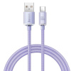 Datový kabel Baseus CAJY000405 Crystal Shine Series USB - USB-C 100W 1,2m, fialová