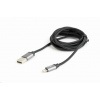 GEMBIRD Kabel USB 2.0 Lightning (IP5 a vyšší) nabíjecí a synchronizační kabel, opletený, 1,8m, černý, blister CCB-mUSB2B-AMLM-6