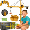 Žeriav pre deti na diaľkové ovládanie, otočný, RC, stavebný, 128 cm + príslušenstvo
