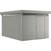 Plechový záhradný domček Biohort CasaNova 3x4 pravé dvere 300x400 cm sivý kremeň metalický