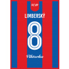 Superfutbal Maketa dresu FC Viktoria Plzeň, modrá / červená Rozmer: A3, Meno a číslo: Limberský 8