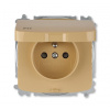 ABB TANGO Zásuvka 5519A-A02997 D jednonásobná s clonkami, s víčkem, IP44, bezšroubové svorky, béžová
