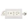 Stolný blok rohový 2x 230V ORNO OR-AE-1328, USB nabíjací, vypínač, prívod 1.5m