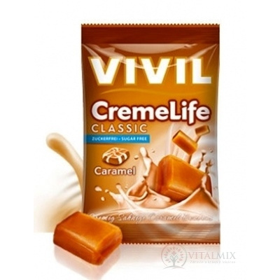 VIVIL BONBONS CREME LIFE CLASSIC drops s karamelovo-smotanovou príchuťou, bez cukru 110 g