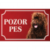Barbet - Kovová tabuľka POZOR PES