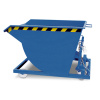 Oceľová výklopná nádoba, so zádržnou mechanikou a kolieskami, objem 750 litrov, modrá