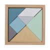 Drevený tangram - s modrou kockou v strede