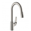 Hansgrohe Focus M42 - Drezová batéria M429-H220 s výsuvnou spŕškou, vzhľad nehrdzavejúcej ocele 71800800