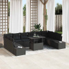 zahrada-XL Súprava záhradných pohoviek 11 pcs Čierna 100 x 55 x 73 cm 3349259