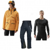 4F Pánska snowboardová bunda M290 Oranžová + nohavice Northfinder + nátelník