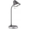 Stolná LED lampa IMMAX FINCH sivá + strieborné prvky 08972L