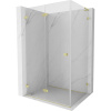 Mexen Lunar-F L, skladací sprchový kút ľavý 85 x 80 cm, 8mm číre sklo, zlatý matný profil, 836L-085-080-55-00-L